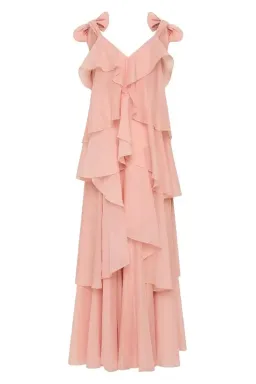 💗 Aje Gracie Tiered Maxi Dress in Muted Rose Size AU6 💗 for rent on The Volte - image 8