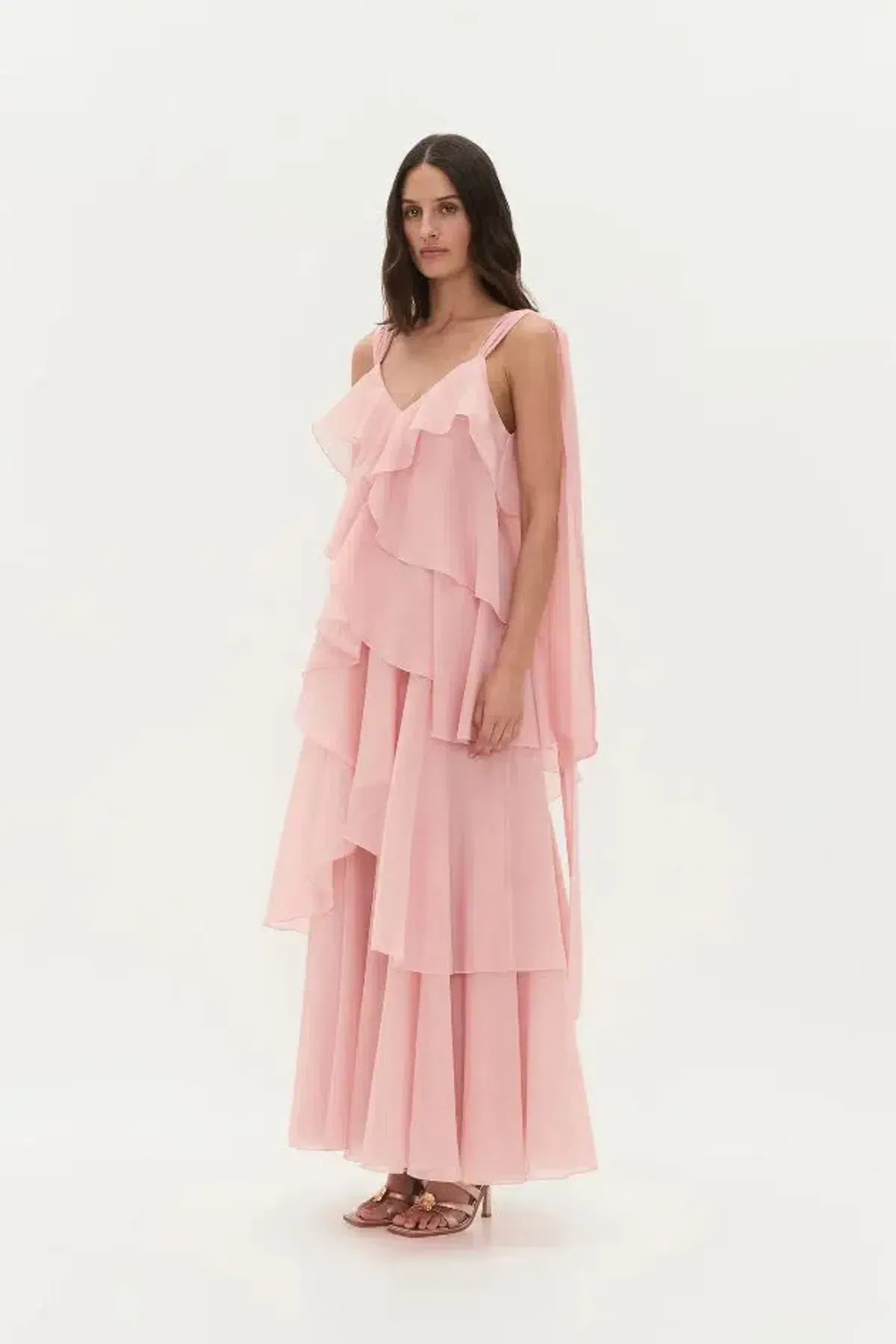 💗 Aje Gracie Tiered Maxi Dress in Muted Rose Size AU6 💗 - Image 7