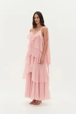 💗 Aje Gracie Tiered Maxi Dress in Muted Rose Size AU6 💗 for rent on The Volte - image 7