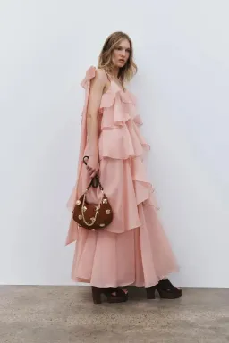 💗 Aje Gracie Tiered Maxi Dress in Muted Rose Size AU6 💗 for rent on The Volte - image 9