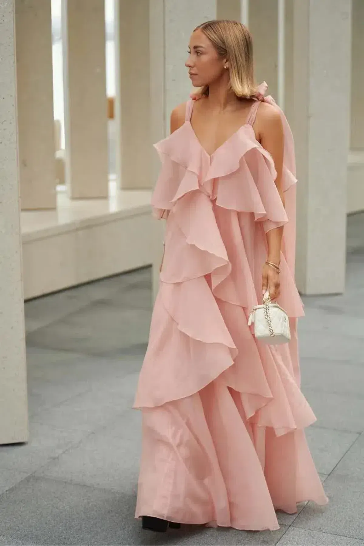 💗 Aje Gracie Tiered Maxi Dress in Muted Rose Size AU6 💗 - Image 1