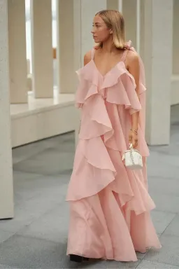 💗 Aje Gracie Tiered Maxi Dress in Muted Rose Size AU6 💗 for rent on The Volte - image 1