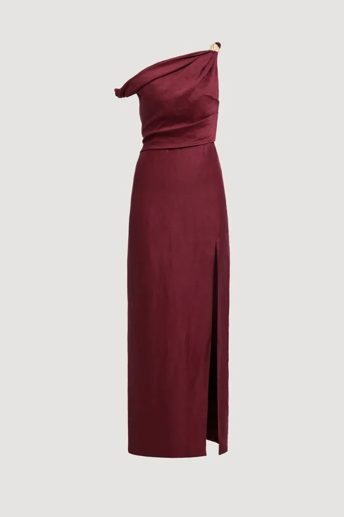 ❤️ AJE Bridgette Midi Dress – Plum Red / Burgundy – Size 10 Satin Formal Gown ❤️ - Image 5