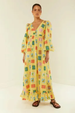 Palm Noosa Coolidge Yellow Emblem Maxi Size 8 for rent on The Volte - image 1