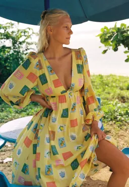 Palm Noosa Coolidge Yellow Emblem Maxi Size 8 for rent on The Volte - image 4