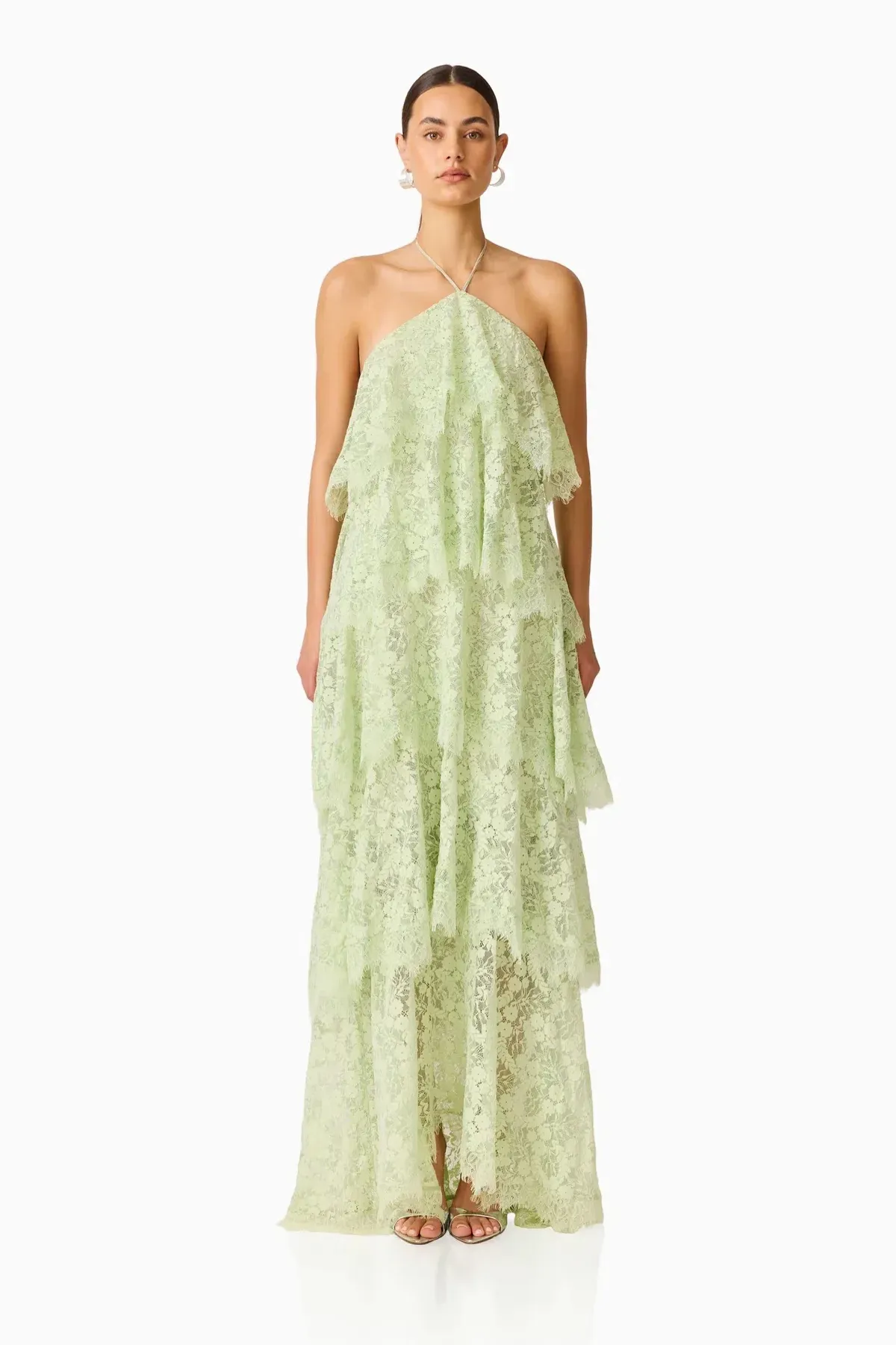 Evelin Lace Gown Sage - Size M - Image 1