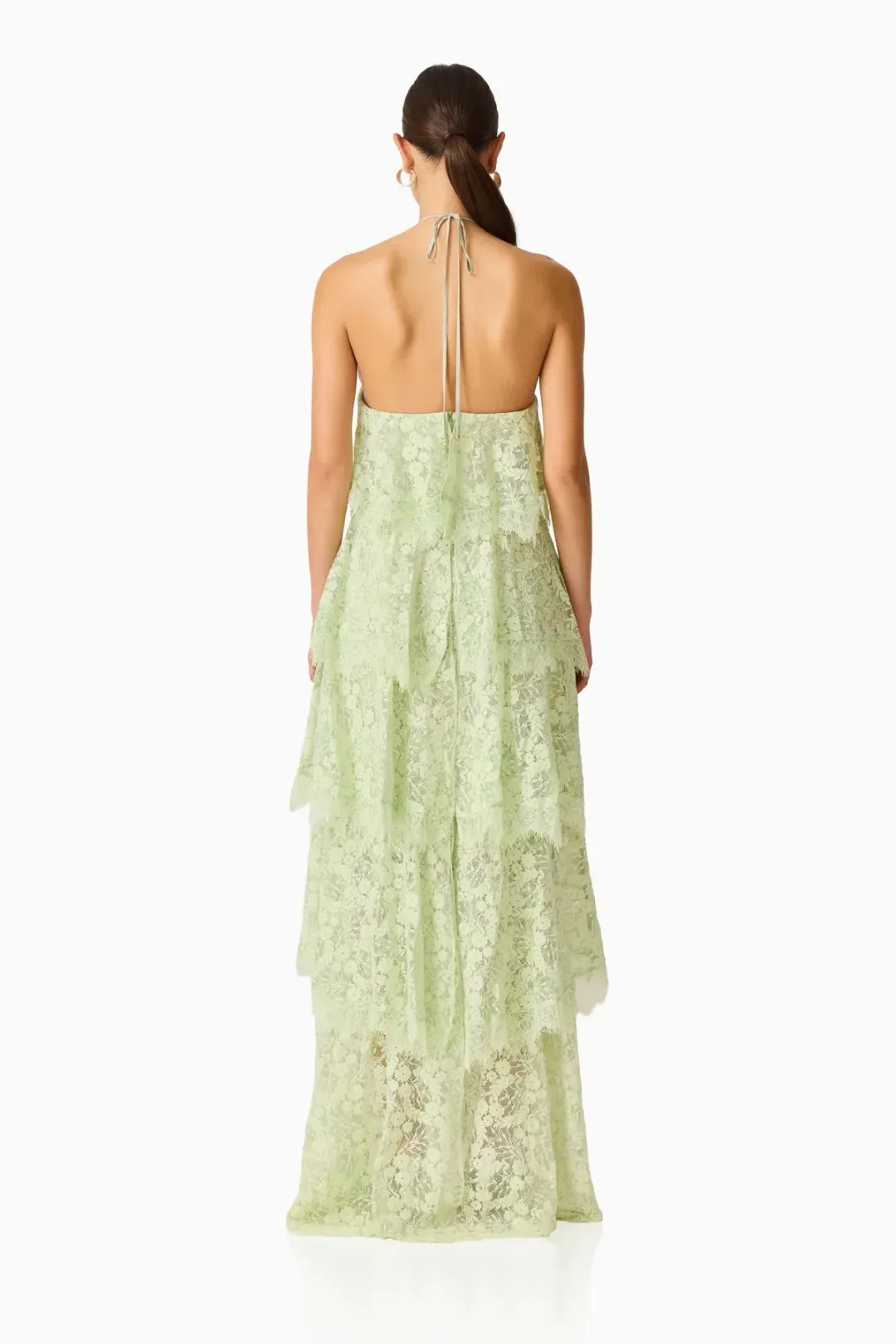 Evelin Lace Gown Sage - Size M for rent on The Volte - main image