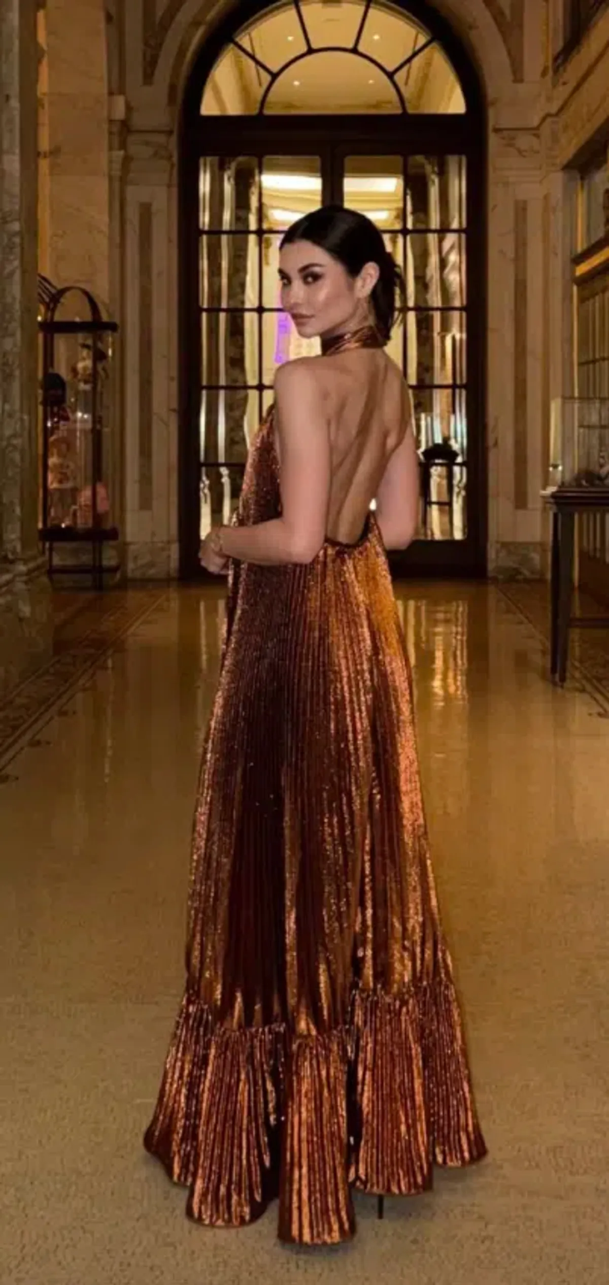 Liberte Gown in Bronze Glitter - Size 10 - Image 4