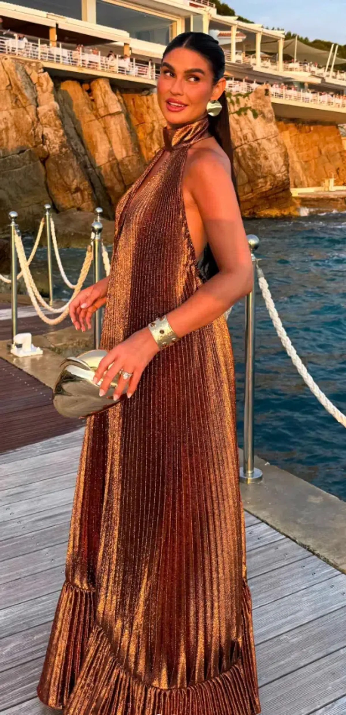 Liberte Gown in Bronze Glitter - Size 10 - Image 1