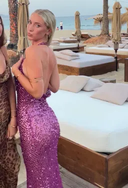 rat and boa purple sparkly maxi dress for rent on The Volte - image 4