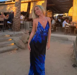 Rat and boa black and royal blue sheer dress for rent on The Volte - image 3