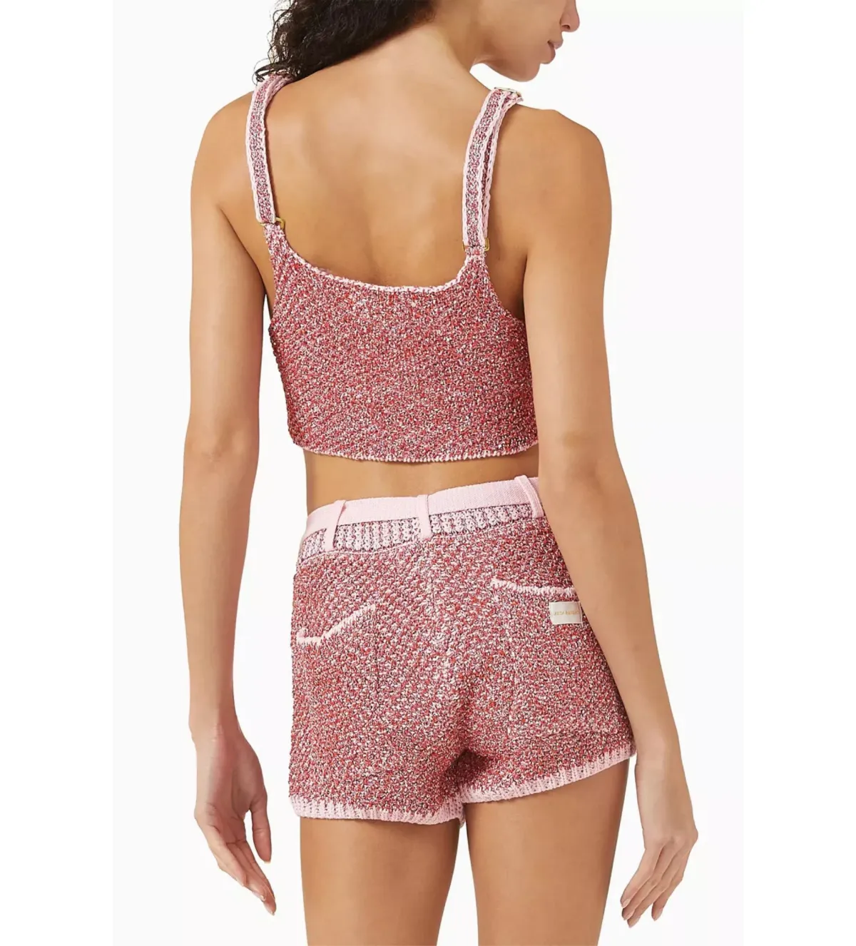 Asta Resort Grace Sequin Bralette and Grace Sequin Short Set in Pink Size XS - Image 3