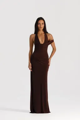Natalie Rolt Mariela Gown Espresso Brown Size 0 (XS) for rent on The Volte - image 1