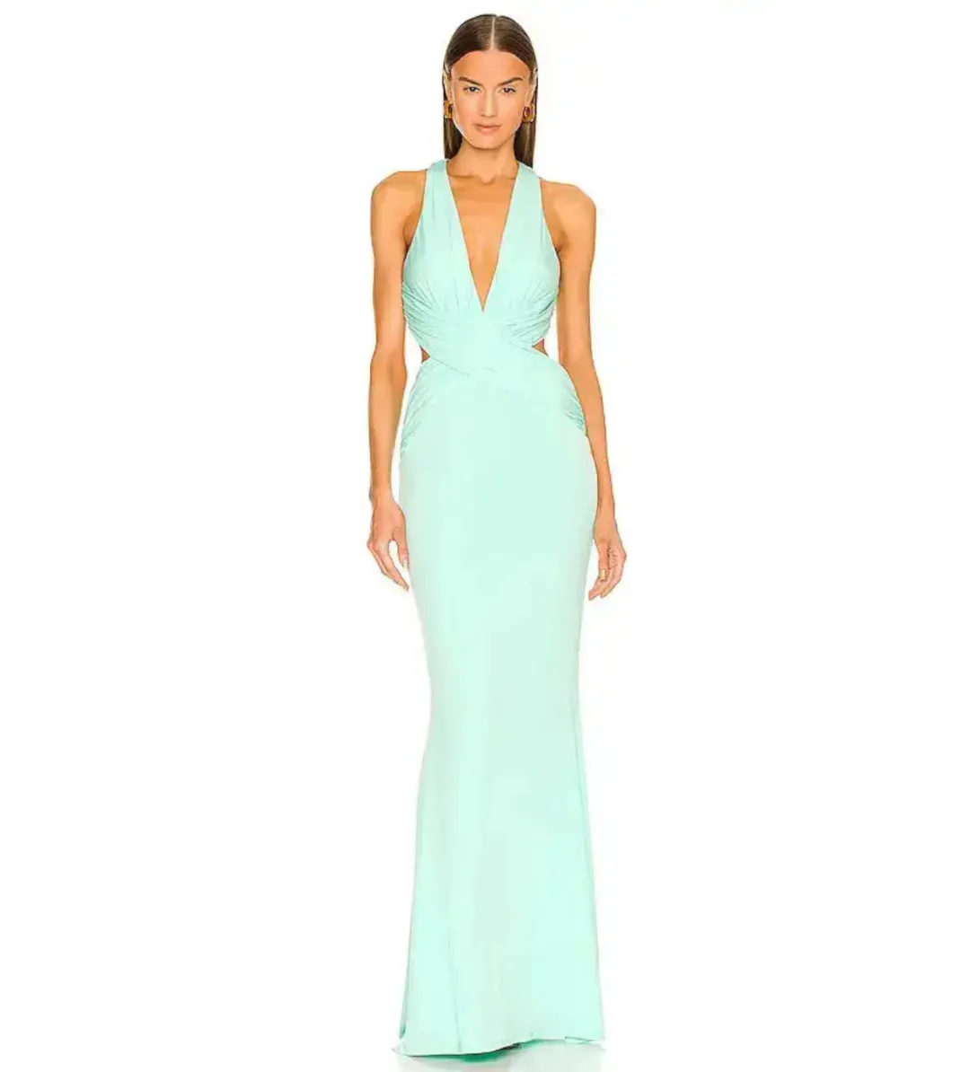 Katie May Secret Agent Maxi Gown in Supercharged Mint Size 6 for rent on The Volte - main image