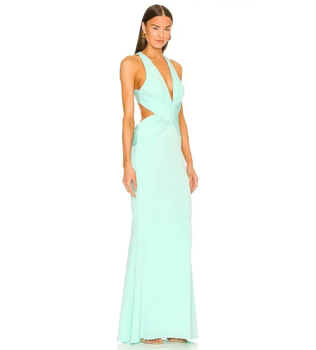 Katie May Secret Agent Maxi Gown in Supercharged Mint Size 6 for rent on The Volte - main image