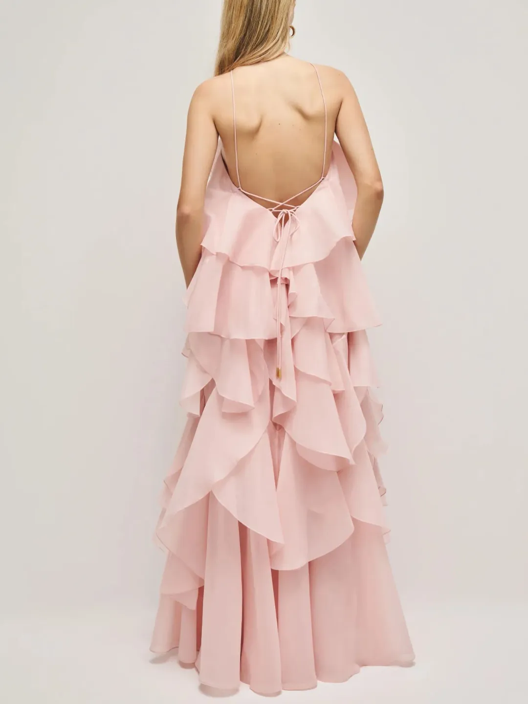 Aje Pandorea Layered Maxi Dress in Pastel Pink Size AU 16 for rent on The Volte - main image