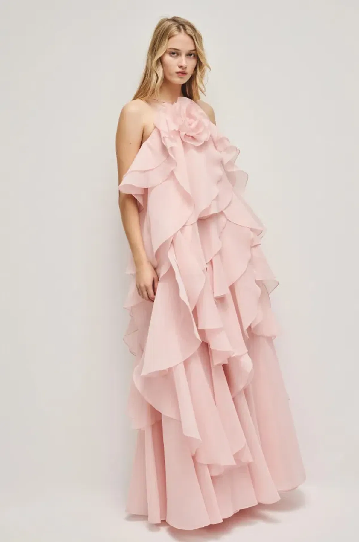 Aje Pandorea Layered Maxi Dress in Pastel Pink Size AU 16 - Image 6