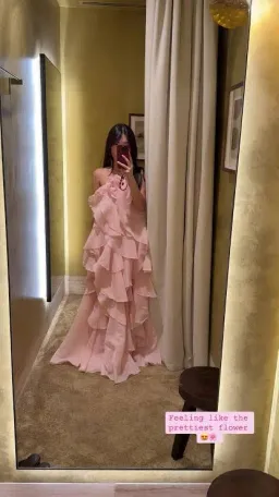 Aje Pandorea Layered Maxi Dress in Pastel Pink Size AU 16 for rent on The Volte - image 3