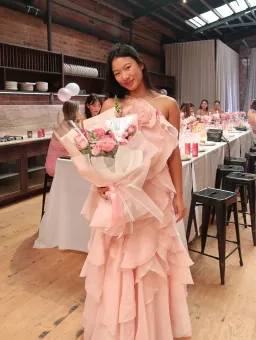 Aje Pandorea Layered Maxi Dress in Pastel Pink Size AU 16 for rent on The Volte - image 2
