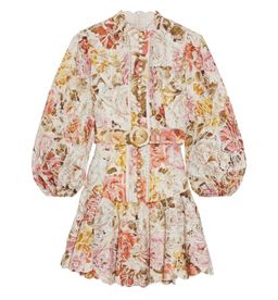 Zimmermann Bonita Embroidered Short Dress Floral Size 1/ AU 10 for rent on The Volte - image 4