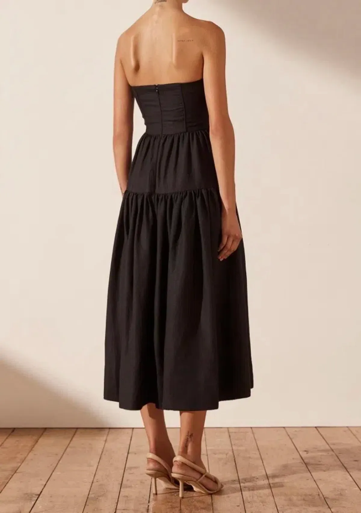 Shona Joy Morgan Midi Dress Black Size 6 - Image 5