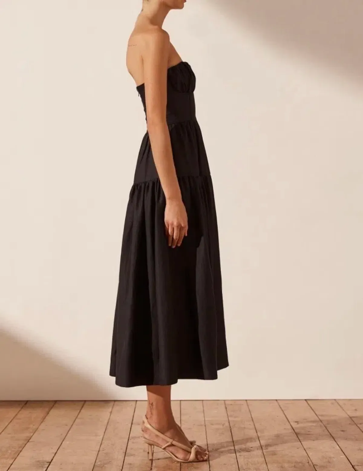Shona Joy Morgan Midi Dress Black Size 6 - Image 4