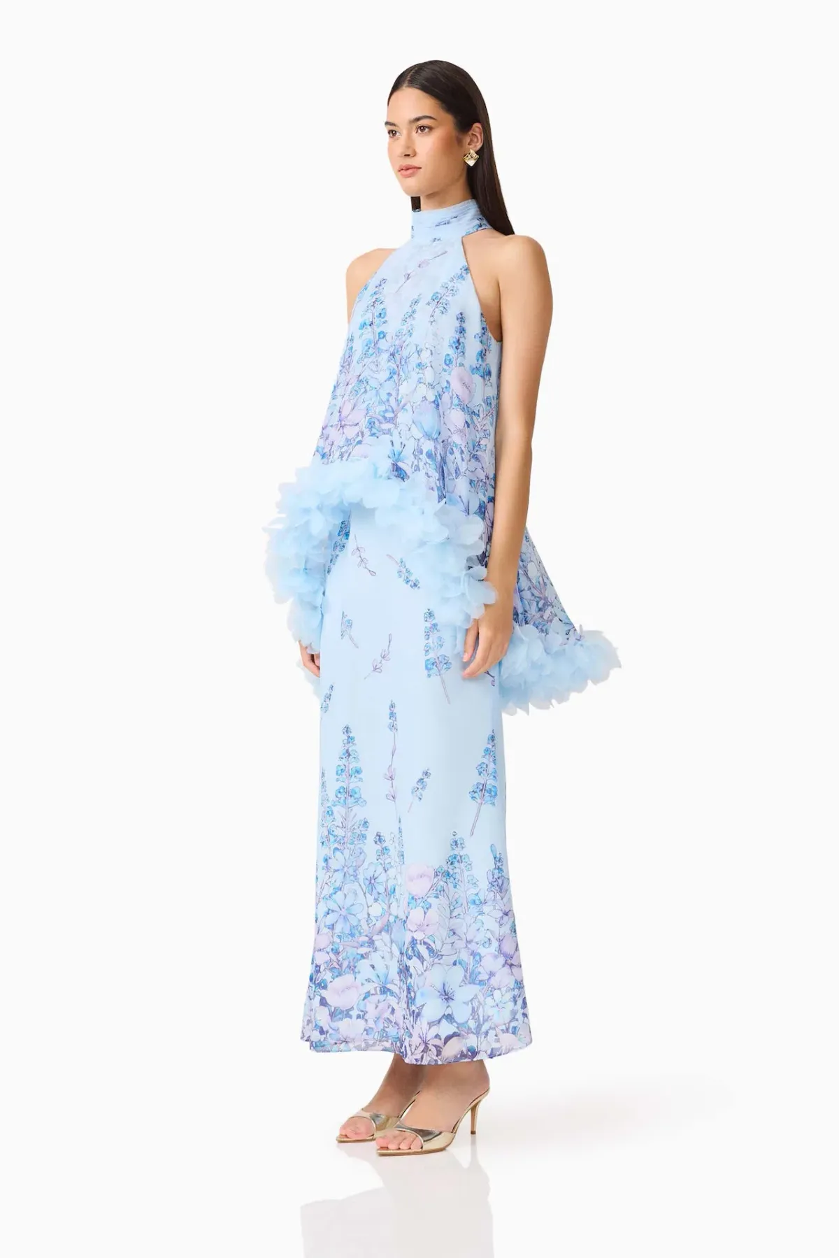 Elliatt Tulsia Floral Cape Maxi Dress in Light Blue Size XXL / AU 16 - Image 2