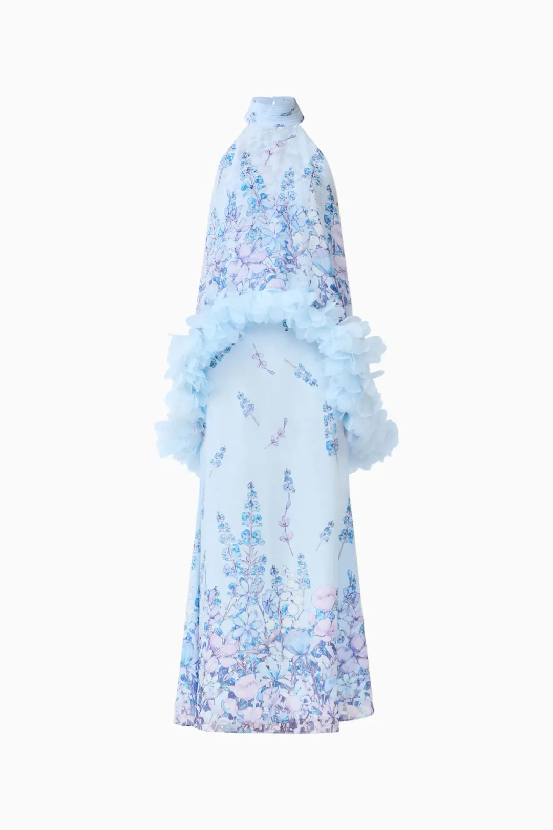 Elliatt Tulsia Floral Cape Maxi Dress in Light Blue Size XXS / AU 4 for rent on The Volte - main image
