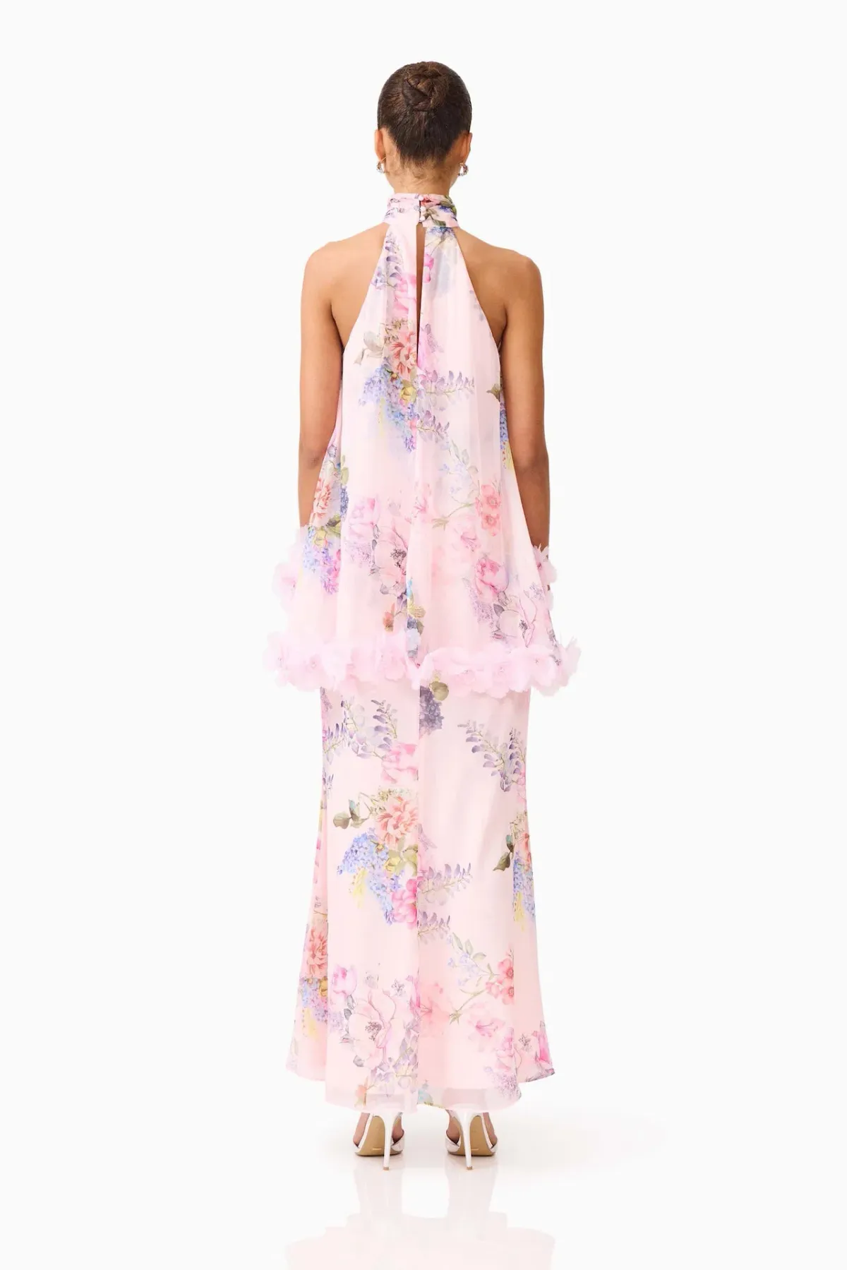 Elliatt Millie Tiered Maxi Gown in Pink Floral Size S / AU 8 - Image 2