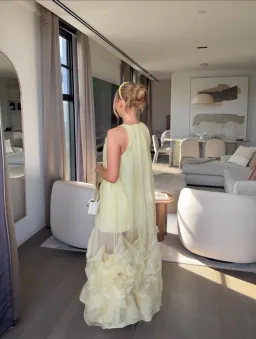 Aje Ecliptica Maxi Gown Pastel Yellow Size AU 8 / S for rent on The Volte - image 3