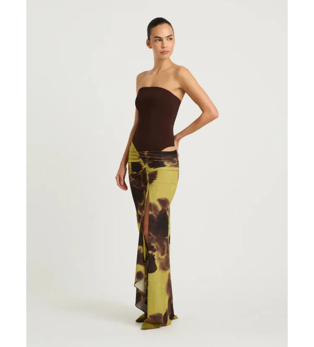 BENNI Rumi Maxi Dress Choc Botanica Size 8 AU / S - Image 4