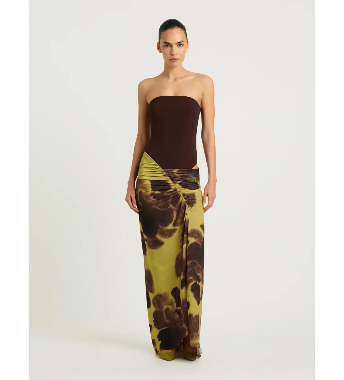 BENNI Rumi Maxi Dress Choc Botanica Size 8 AU / S - Image 2
