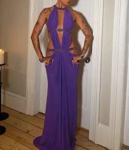 Jaded London Cut Out Maxi Dress Purple Size XS for rent on The Volte - image 1