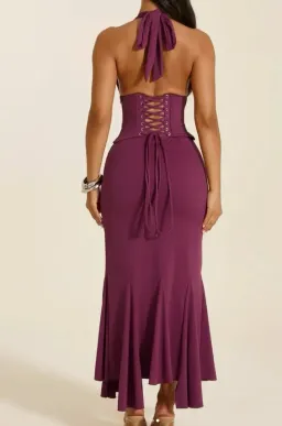 MARS THE LABEL THE GISELE CORSET MAXI DRESS IN WINE Size XS for rent on The Volte - image 2