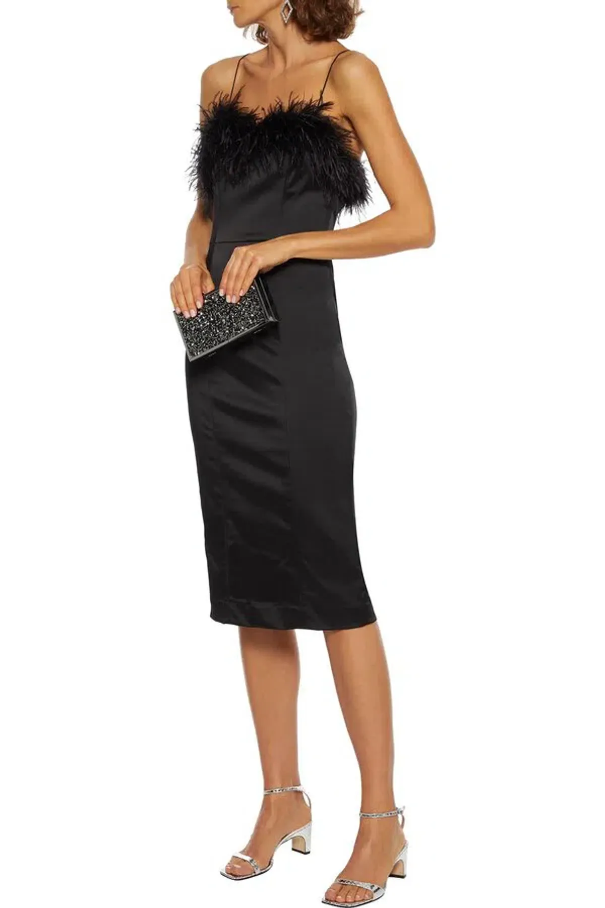 Veronica Beard Strapless Feather Dress Black Size 12 - Image 2