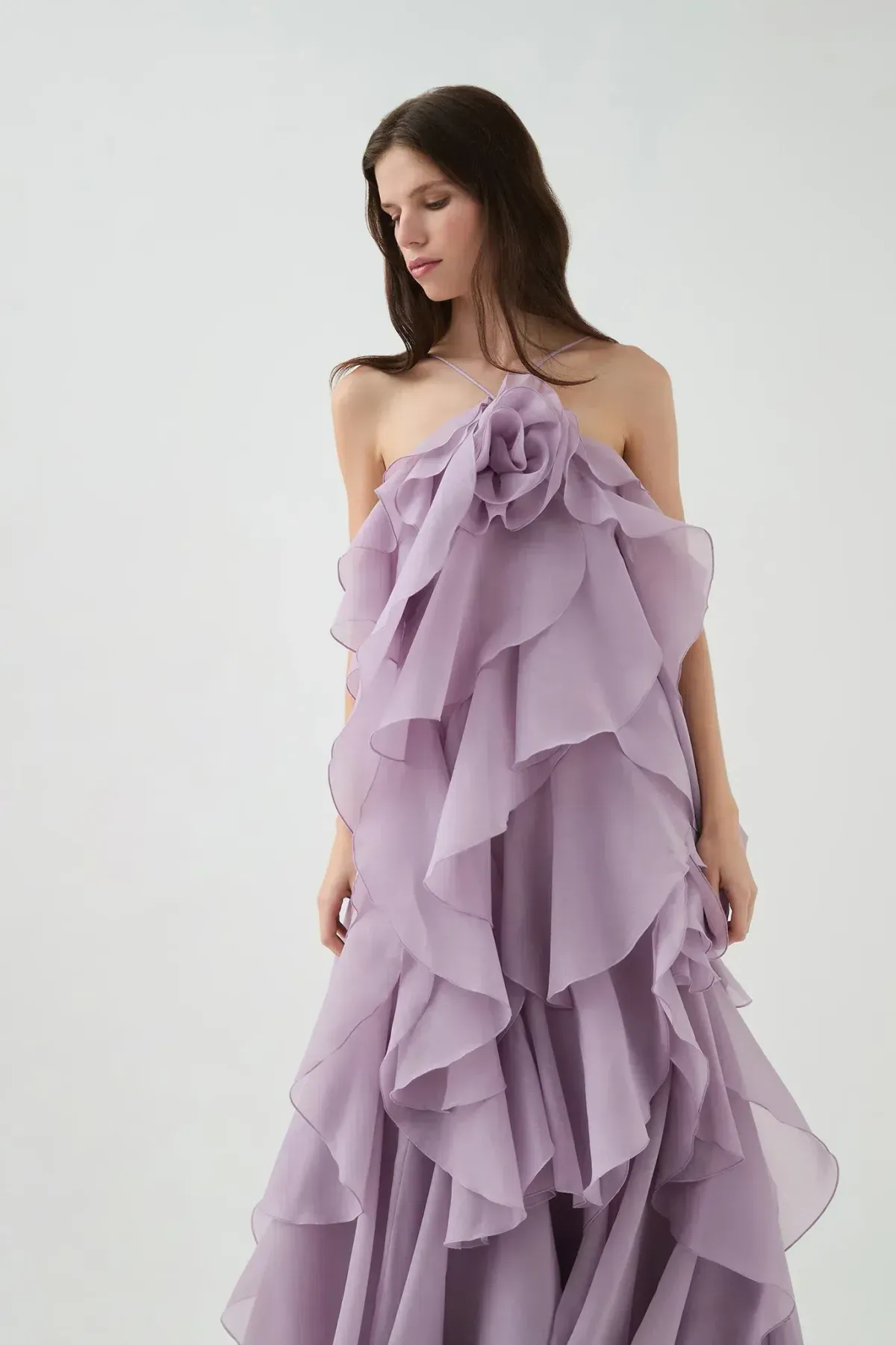 Aje Pandorea Layered Maxi Dress in Lilac Size 14 - Image 4