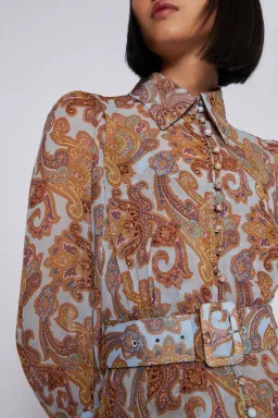 Scanlan Theodore GGT Foulard Print Maxi Dress Brown Size 10 for rent on The Volte - image 5