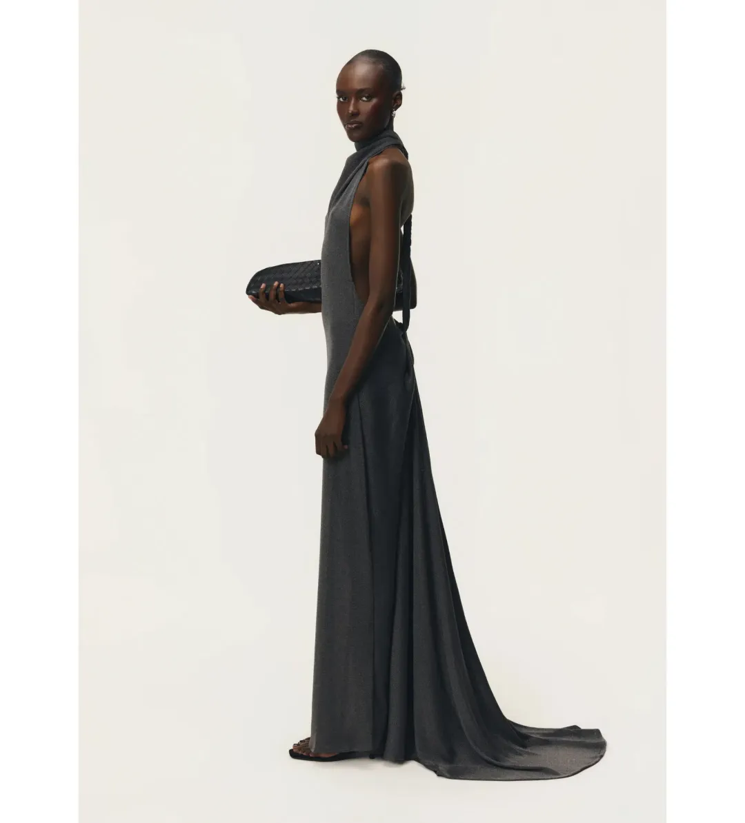 Arcina Ori Romy Dress With Train in Chrome Metallic Size AU8 for rent on The Volte - main image