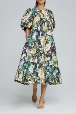 Acler Harlow Dress in Moody Floral Linen Size 8 for rent on The Volte - image 8