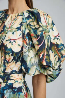 Acler Harlow Dress in Moody Floral Linen Size 8 for rent on The Volte - image 7
