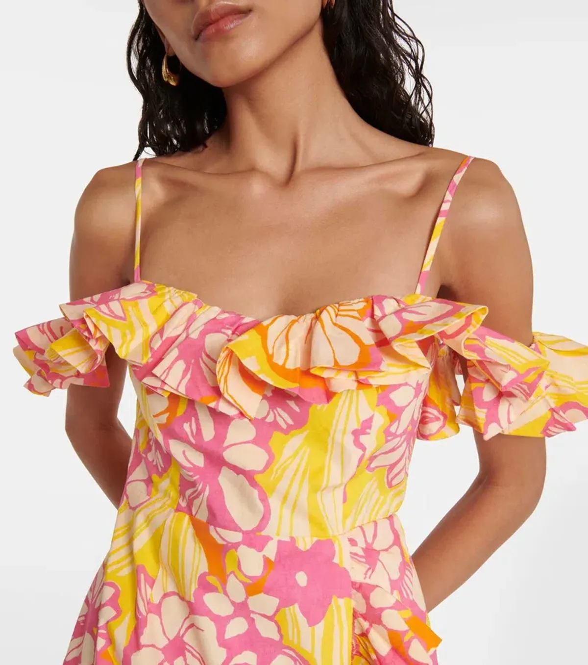 Alémais Fenella ruffled cotton midi dress Size 6 - Image 4