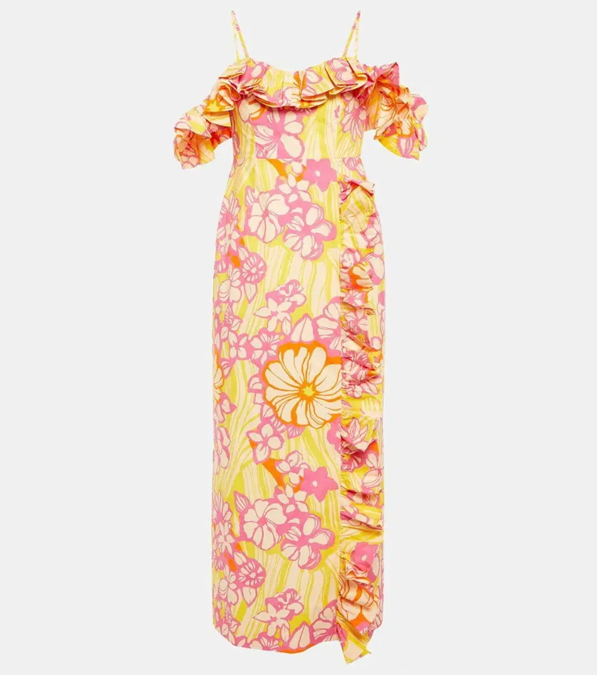 Alémais Fenella ruffled cotton midi dress Size 6 - Image 6
