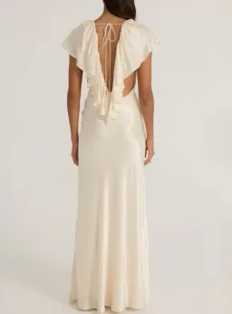 Ance Gria Clover Gown in Satin Cream Size 10 for rent on The Volte - image 2