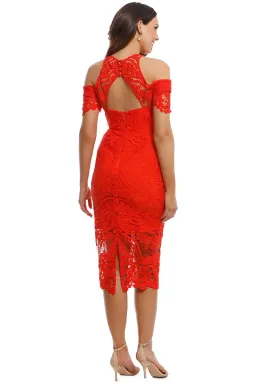 Thurley Bouquet Dress – Mandarin Orange Red – Size 10 for rent on The Volte - image 4