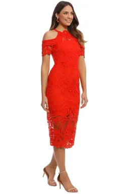 Thurley Bouquet Dress – Mandarin Orange Red – Size 10 for rent on The Volte - image 3