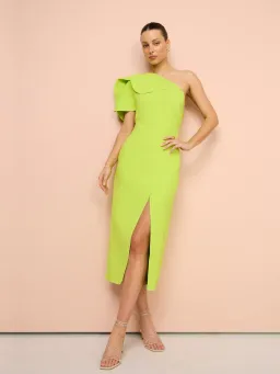 Acler Rogeron Midi Dress Citron size 8 for rent on The Volte - image 1