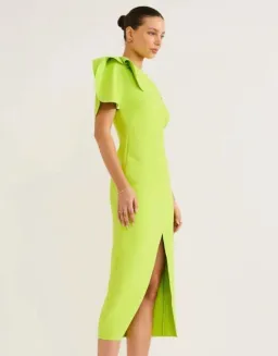 Acler Rogeron Midi Dress Citron size 8 for rent on The Volte - image 3