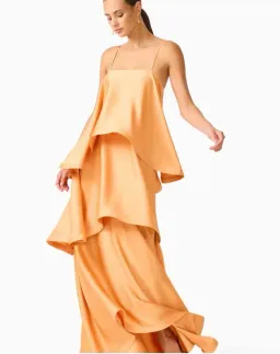 Elliatt Tilly Tiered Maxi Dress in Orange Size 12 for rent on The Volte - image 2