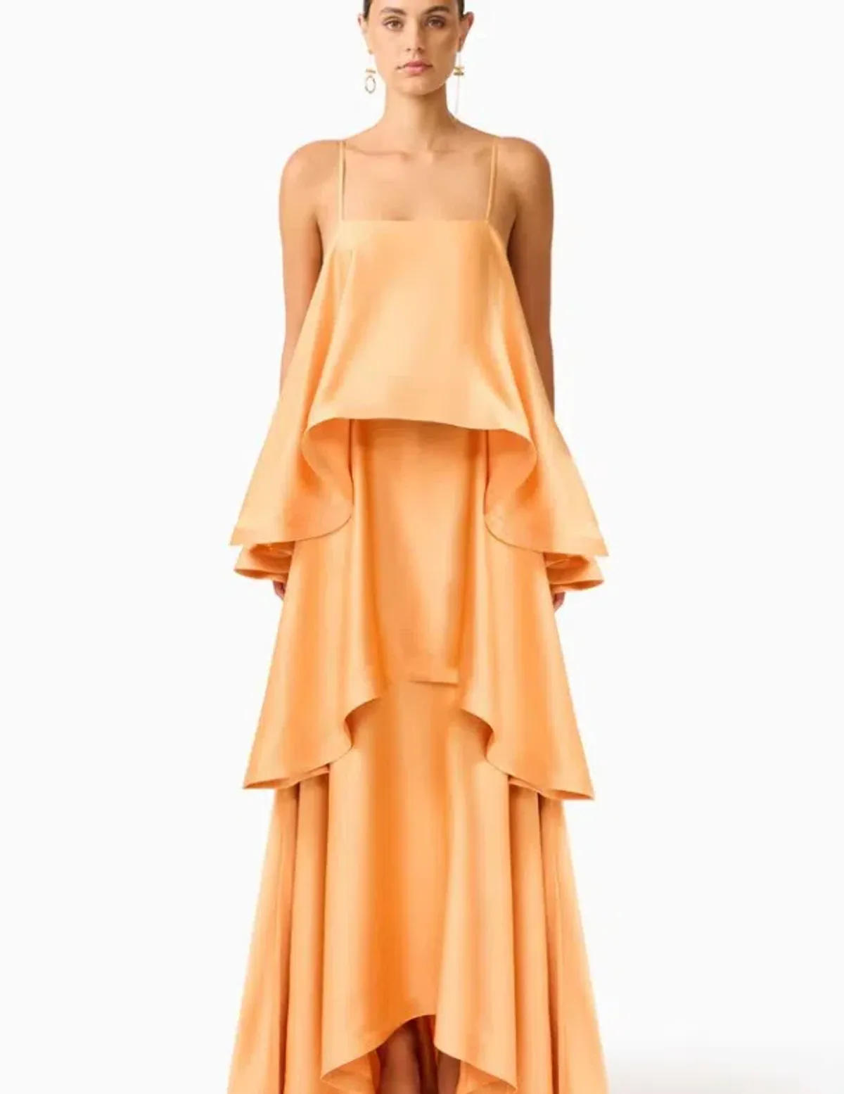 Elliatt Tilly Tiered Maxi Dress in Orange Size 12 - Image 1