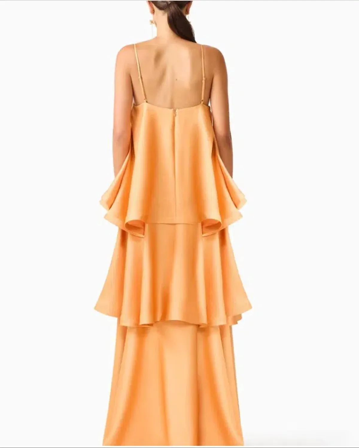Elliatt Tilly Tiered Maxi Dress in Orange Size 12 - Image 3